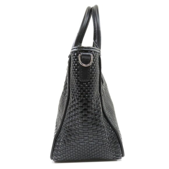 Tory Burch Robinson Black Tote Basketweave Saffiano Leather Large Handbag Bag NW - Picture 6 of 9